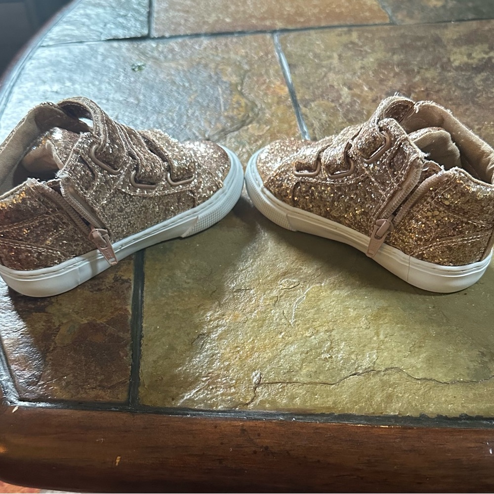 Sparkly Gold Kids Shoes - Picture 5 of 9